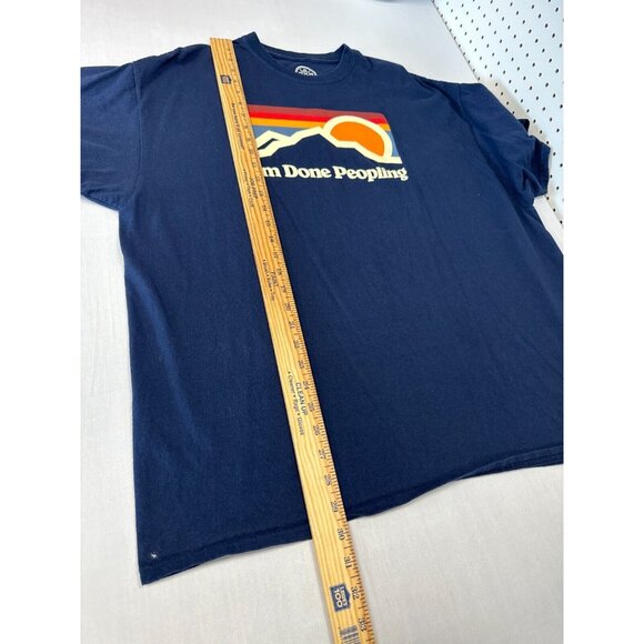 Dom Mens Navy Blue I'm Done Peopling Casual T-Shirt Size 2XL Short Sleeve - Picture 7 of 8